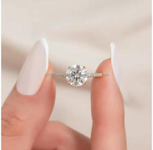 IGI/GIA Lab Grown Cut Diamond Vintage 14K Anillo de boda/compromiso amarillo Unisex Oro blanco fino para fiesta de aniversario-Worthy - Product Image 1