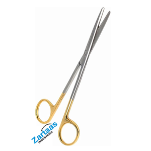 Ciseaux à disséquer Metzenbaum 20cm manche plaqué or pointe droite émoussée bord manuel en carbure de tungstène acier inoxydable métal - Product Image 4