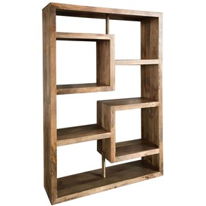 Mango Wood Minimalist Tall Bookshelf 6-Shelf Storage | Wholesale - Product Image 4