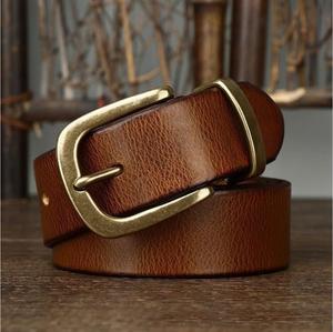 Ceintures en cuir véritable de luxe avec boucle en laiton, longueur personnalisable, pour hommes, style formel, ceintures tendance, écologiques, prix abordable - Product Image 1