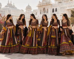 Lehenga Choli Tradicional India con Estampado Digital, Vestido Étnico de Algodón Largo hasta el Suelo para Mujer, Ropa de Boda, Corte Holgado - Product Image 5