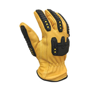 Guantes de Conducción de Cuero Vacuno, Resistentes al Calor y a las Chispas, Guantes de Jardinería Resistentes y Duraderos para Protección Personal - Product Image 1