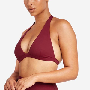 Ensemble de sport pour femme : soutien-gorge à col halter et short cycliste taille haute – Tenue de fitness, yoga, gym – Vente en gros fabricant - Product Image 6