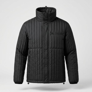Low MOQ puffer <b>jackets</b> <b>Mens</b> fleece <b>lined</b> puffer High collar puffer Custom Puffer <b>Jacket</b> for Retail Stores - Product Image 4