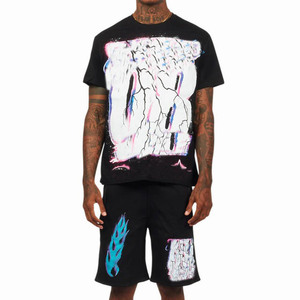 Conjunto de Camiseta y Pantalones Cortos Ligeros para Hombre, Ropa Deportiva Informal de Dos Piezas para Entrenamiento, Gimnasio, Ejercicio, Uso Diario - Product Image 1