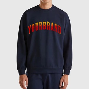 Sweat-shirt unisexe à col rond brodé en coton 100% de qualité supérieure, sweat-shirt à logo personnalisé de qualité supérieure, pull de couleur unie - Product Image 1
