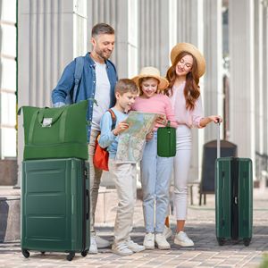 Set di bagagli in ABS leggeri in 2 pezzi con ruote Spinner espansibili con serratura 20 pollici + 28 pollici valigia con ruote - Product Image 2