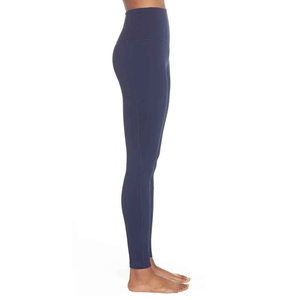 Custom Made Solid Color Spandex Sport High Waist Yoga <b>Leggings</b> Breathable Knitted High Quality - Product Image 6