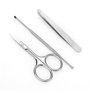 Ensemble de 7 outils professionnels de manucure et pédicure en acier inoxydable avec étui en cuir à fermeture éclair - Product Image 2