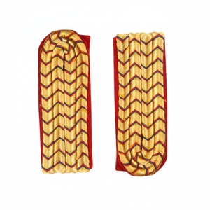 Insignias de hombro de tela roja con patrón de chevron dorado tejido, insignias rectangulares personalizadas, insignia de rango dorada con pin de tela. - Product Image 3