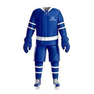 En stock, uniforme de hockey sur glace 100% polyester, en vente en ligne, respirant, taille personnalisée. - Product Image 1