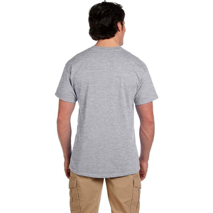 Camiseta de Algodón Gris para Hombre, Manga Corta, Cuello Redondo, Corte Regular, Estilo Casual, Color Sólido, Tejido de Punto Liso - Product Image 6