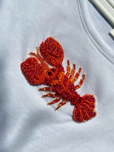 Haut moderne de créateur brodé de perles avec des broderies artistiques et des détails décoratifs haut de gamme - Product Image 6