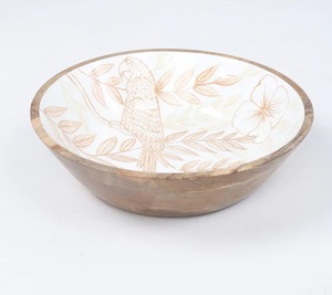 Tazón para Servir de Madera Esmaltada, Diseño Ecológico, Estilo Clásico, Hecho a Mano, Venta al Por Mayor, Tazón para Postre de Calidad Única - Product Image 3
