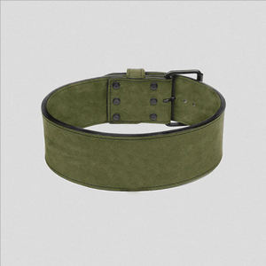 Ceinture de musculation en daim vert robuste pour haltérophilie, équipement de fitness et d'entraînement en cuir olive, soutien lombaire - Product Image 5