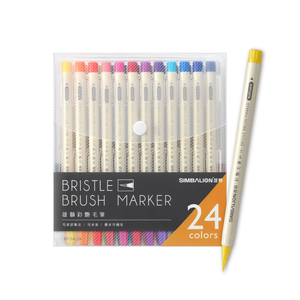 Marcador de pincel chino con tinta soluble en agua, 24 colores, pincel de cerdas de alta calidad, certificado EN 71-3 ASTM F963, suministros de arte TW - Product Image 1