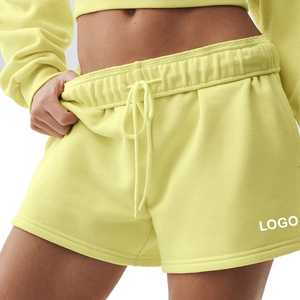 Conjunto de Sudadera Oversize Personalizada y Pantalones Cortos de Felpa Francesa Amarillo Sol, Estilo Urbano Premium OEM - Product Image 4