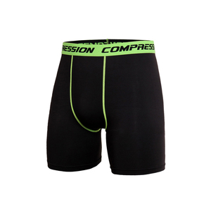 Shorts de compression pour hommes, couleur unie, avec empiècements en toile sur le devant, taille mi-haute, élastique, séchage rapide, style sportif, tricoté, 100% coton, 140g, teint uni - Product Image 6