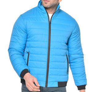 Wholesale New Custom Logo <b>Quilted</b> Puffer Men's Jackets Stand Up Hooded Collar Puffer Jacket <b>Winter</b> Outdoor Puffer Jacket - Product Image 1