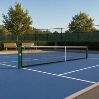 Poteau de filet de pickleball en acier galvanisé à chaud Enlio pour usage intérieur/extérieur, épaisseur 2 mm et 3 mm, facile à installer