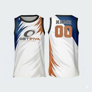 High Quality 100% <b>Polyester</b> Sleeveless Basketball Jersey Heat-Transfer Printed Sets OEM Custom Men's Anti-Bacterial Front Quick - Product Image 5