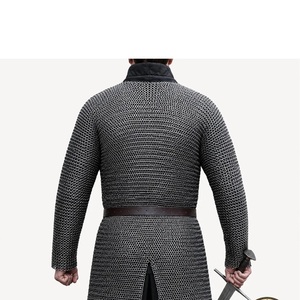 Steel Chainmail Armour <b>Full</b> <b>Body</b> <b>Suit</b> With Belt And Sword Antique Style Welded Design Round Shape Fashion Clothing - Product Image 2