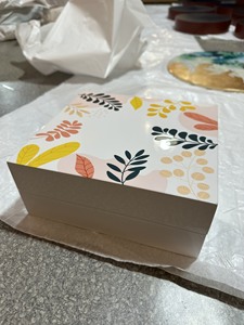 Ensemble laqué brillant personnalisé plateau de service à manger assiette de chargeur boîte à serviettes napperon pour hôtels stations balnéaires matériaux en marbre acrylique - Product Image 5