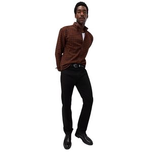 Chemise décontractée en flanelle à carreaux pour homme en pur coton – Chemise d'hiver douce à carreaux brossés, boutonnée, à manches longues - Product Image 3