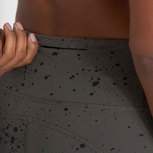 <b>Women's</b> High Waist Ankle Length <b>Leggings</b> <b>Grey</b> Speckled Print Sporty Tights - Product Image 4
