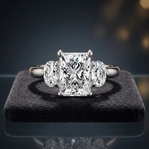 Bague de princesse et bague en diamant taille ronde, bijoux de mariage élégants pour femmes, bijoux de fiançailles classiques, cadeau de joaillerie fine - Product Image 2