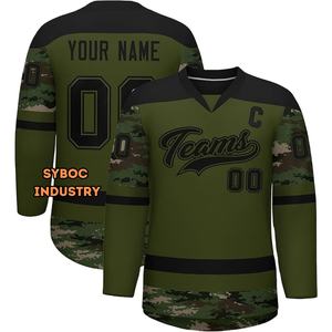 Jersey de Hockey sobre Hielo Personalizado para Hombre, Nuevo Diseño de Uniforme de Hockey, Impresión por Sublimación, Tela 100% Poliéster Transpirable, para Regalo de Equipo - Product Image 1