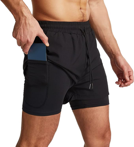 Short de bain décontracté bleu pour homme, séchage rapide, avec cordon de serrage à la taille et logo sur la jambe gauche, en Spandex/Polyester - Product Image 3