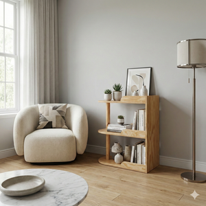 Mini Librero de 3 Niveles, Diseño Moderno e Informal, Madera Contrachapada de Pino Americano, Resistente - Product Image 3