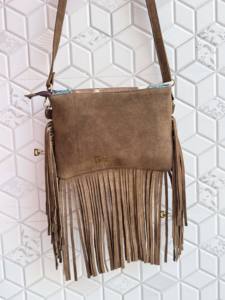 Élégant véritable peau de vache frange sac à main Turquoise pierre multi-usage fronde gitane Boho Vintage Design nouveau gland fait à la main bouton lettre - Product Image 3