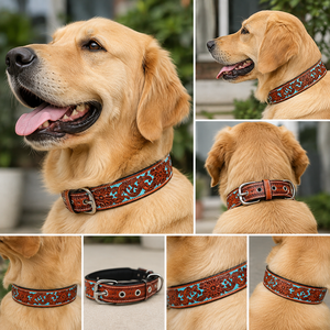 Western Cowboy <b>Leather</b> <b>Dog</b> <b>Collar</b> Premium Bulk Export Supplier from Divine International India - Product Image 5