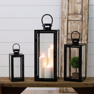 Faroles de metal decorativos personalizados de diseños únicos para interiores y exteriores, juego de faroles altos de estilo rústico para suelo y colgantes. - Product Image 6