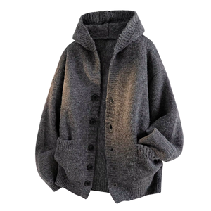 <b>Men's</b> Vintage Oversized Ultimate Comfort Anti-Wrinkle Breathable Slim Fit <b>Long</b> Sleeve Solid Autumn <b>Cardigan</b> Acrylic - Product Image 4