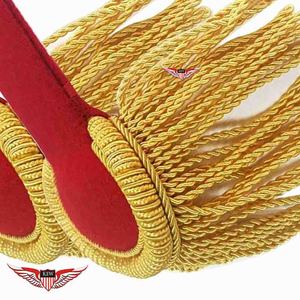Al por mayor: Epaulette de hombro dorado para uniforme con borlas y flecos, dorado sobre marrón - Product Image 4