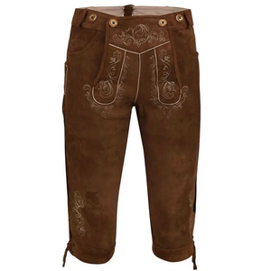 Men Lederhosen Bavarian Style Oktoberfest Wear Trachten Lederhosen Men Traditional Leather Shorts Supplier - Product Image 3