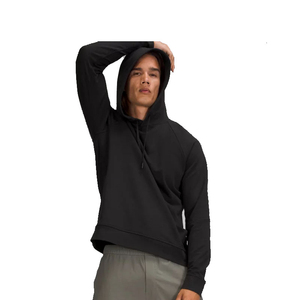 Custom Mens Raglan Sleeve Hooded Sweatshirt <b>Polyester</b> Cotton Fleece Pullover <b>Hoodie</b> with Pocket OEM - Product Image 2