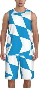 Conjunto de uniforme de baloncesto para hombre con la bandera de Baviera, que absorbe la humedad, de secado rápido y transpirable, con un diseño holgado. - Product Image 3