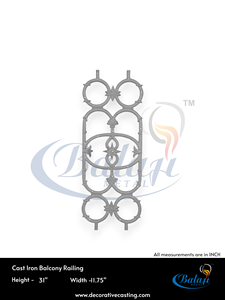 Modern Grey Heavy Duty Cast Iron Sand Moulding Balcony Exterior Stair Railing Grills Super Shot Blast Highly Polished Balaji - Product Image 4