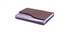 ที่ใส่บัตรเยี่ยมชมสีน้ำตาลกาแฟพร้อมกรอบโลหะ กล่องใส่บัตรธุรกิจระดับพรีเมียมสำหรับของขวัญส่งเสริมการขายเพื่อสร้างแบรนด์องค์กร - Product Image 2