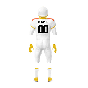 Maillot de football américain personnalisé sublimé 100% polyester blanc et rouge pour homme, manches courtes, anti-transpiration, antibactérien, anti-UV - Product Image 2