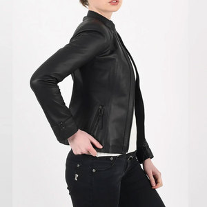 Vestes en cuir véritable pour femmes, de qualité supérieure, sur mesure, pour motards, style crop, en gros. - Product Image 3