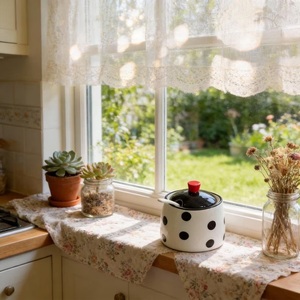 Elegante Tarro de Almacenamiento con Tapa y Diseño de Puntos, Acabado Glaseado Liso, Organizador Compacto para Encimera, Elegante Contenedor para Despensa - Product Image 4