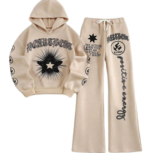 Survêtement Streetstyle délavé à l'acide 100% coton molletonné, durable, pour adultes, style urbain - Product Image 1