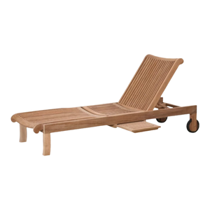 Tumbona de Madera de Teca Sólida para Exteriores con Ruedas, Respaldo Ajustable, Silla Reclinable para Piscina, Hotel o Resort, Venta al Por Mayor - Product Image 2