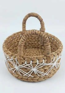 Cesta de Almacenamiento AKSARA Hecha a Mano con Jacinto de Agua, con Asas, Organizador Natural Tejido, Cesta Decorativa para el Hogar, Ecológica - Product Image 2