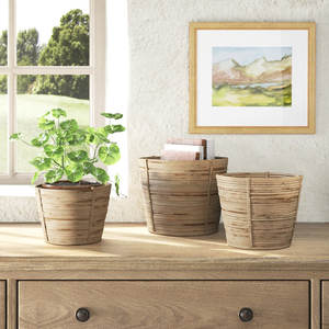 ตะกร้าใส่ของตกแต่งหญ้าทะเลธรรมชาติอุปกรณ์ตกแต่งบ้านแบบทอ - Product Image 2